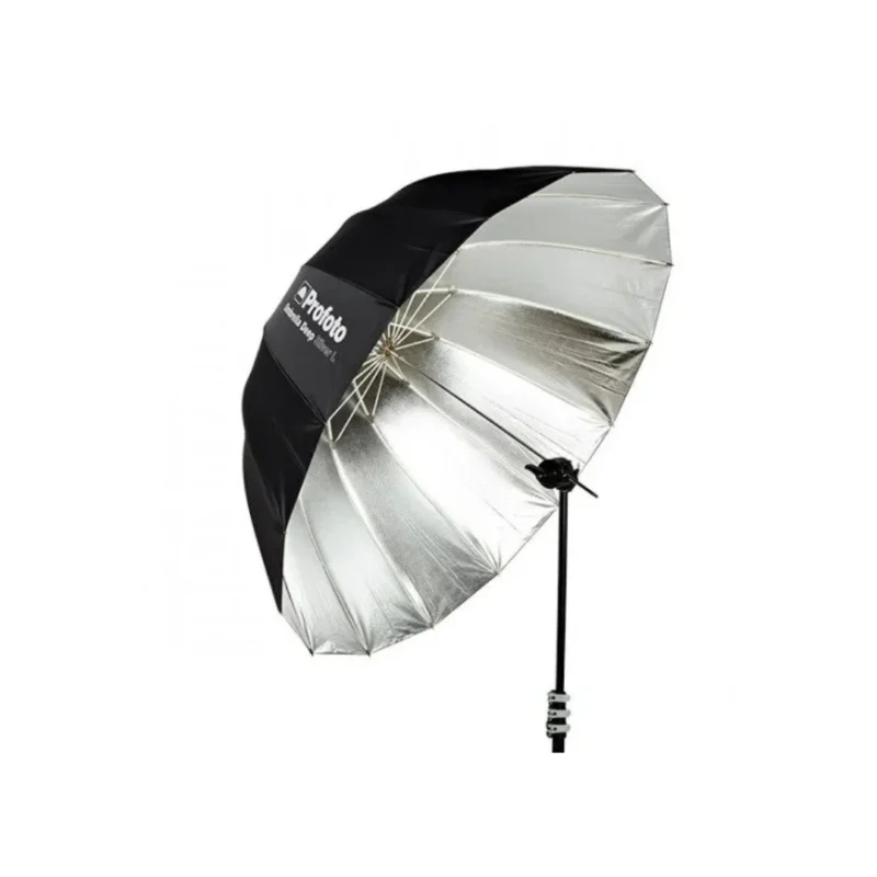 Paraguas Profoto Deep L plata con difusor para iluminación profesional