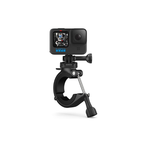 Soporte de agarre para tubo grande GoPro instalado en una barra antivuelco de vehículo